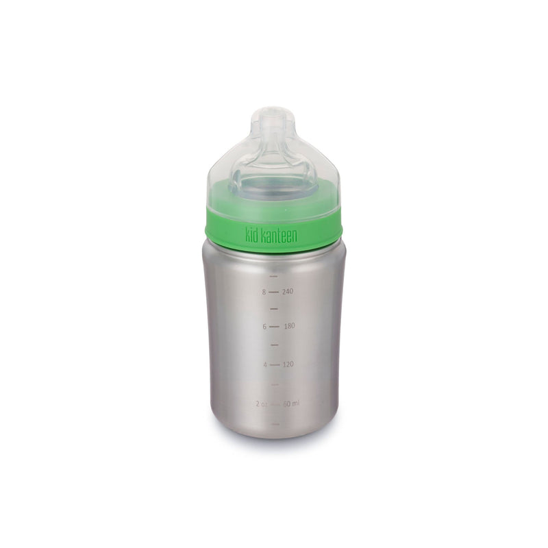 Biberón Klean Kanteen con tetina de flujo medio 9oz (266 ml) Plata