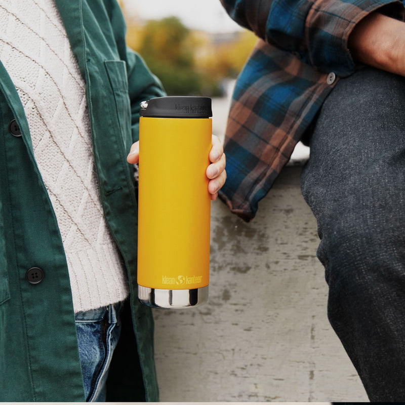 Botella térmica TKWide Klean Kanteen con tapa Café 16oz (473ml) Amarillo