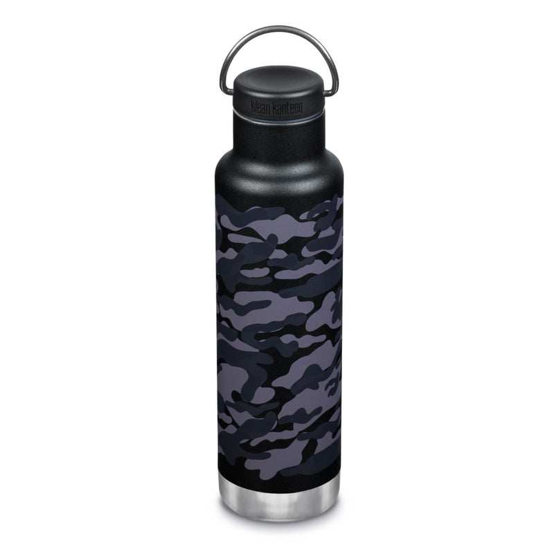 Botella térmica Classic Klean Kanteen con tapa Loop 20oz (592 ml) Negro estampado