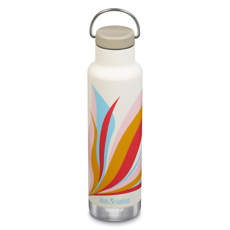 Botella térmica Classic Klean Kanteen con tapa Loop 20oz (592 ml) Blanco estampado