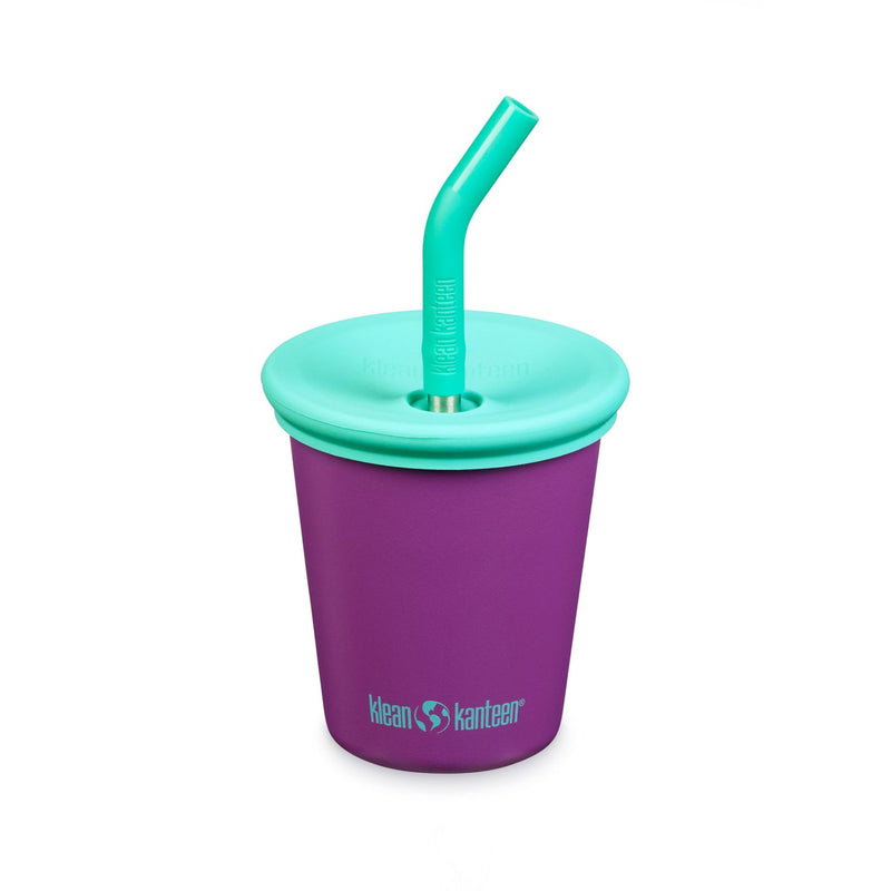 Vaso infantil Klean Kanteen con tapa y pajita 10oz (280ml) Morado