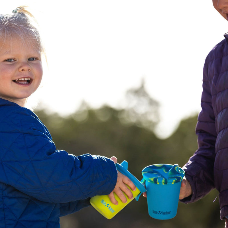 Tapa infantil Sippy Klean Kanteen con pajitas para vaso Azul