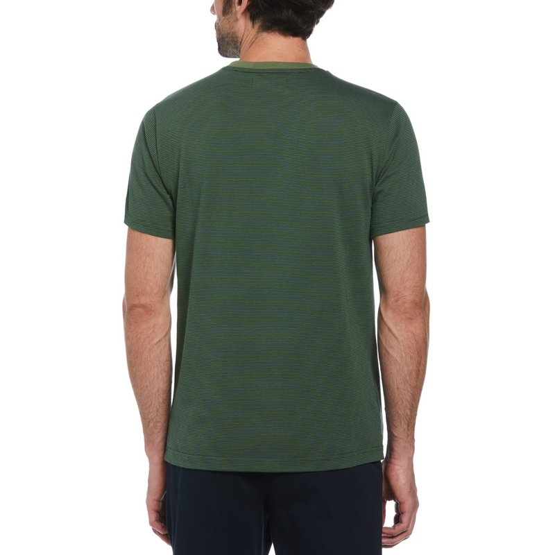 Camiseta jacquard textura raya verde