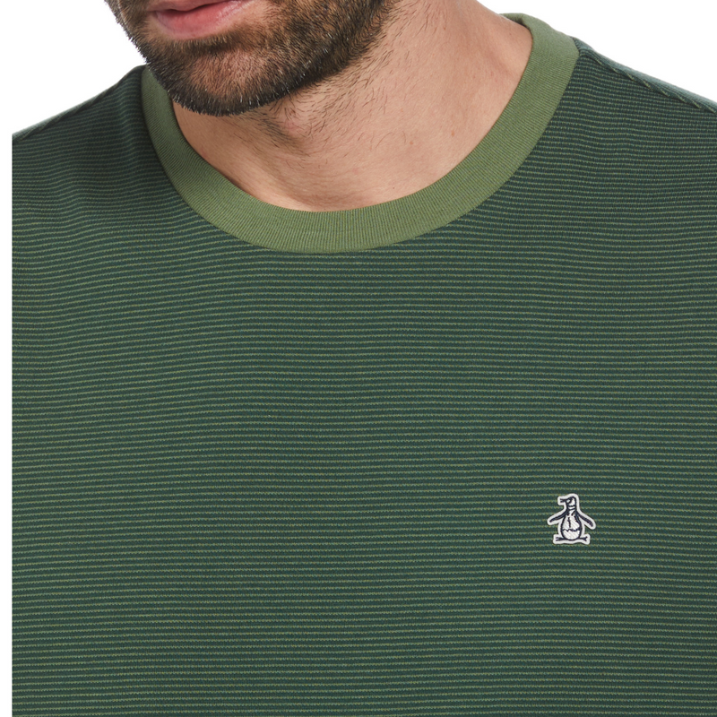 Camiseta jacquard textura raya verde