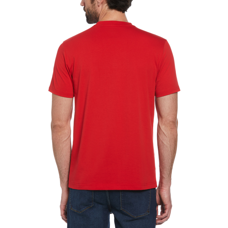 Camiseta Logotipo de confeti gráfico rojo