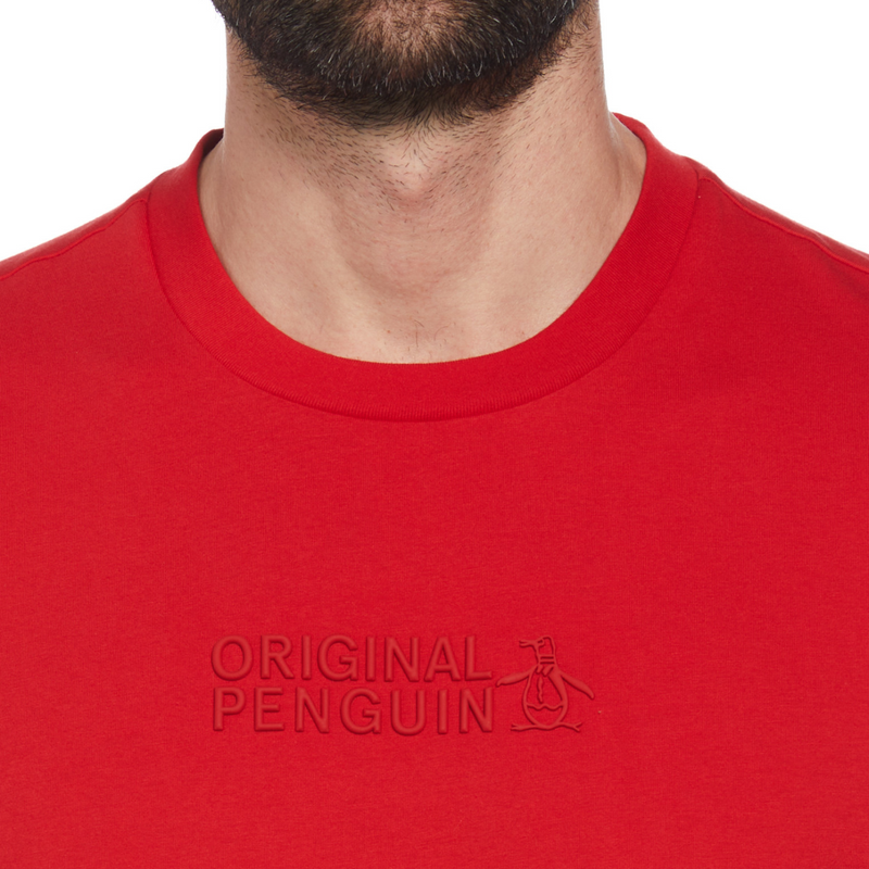 Camiseta Logotipo de confeti gráfico rojo