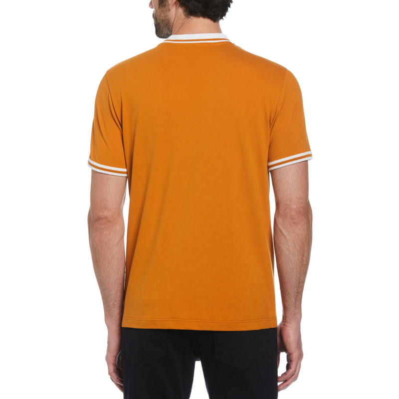 Camiseta piqué orgánico puntero acanalado naranja