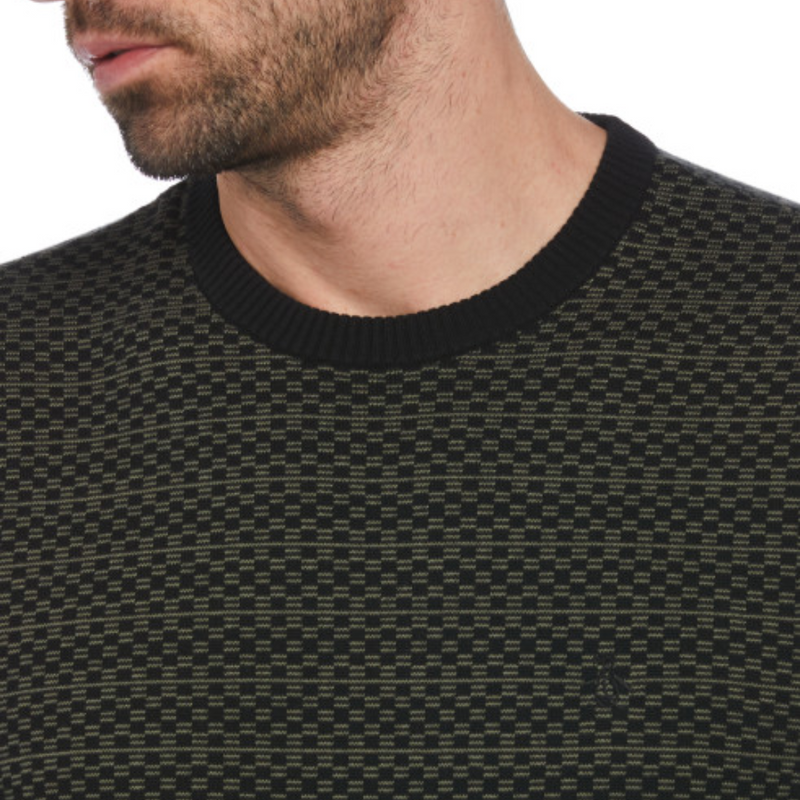 Jersey Ao jacquard check negro