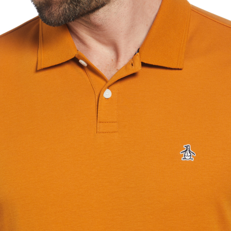 Polo Daddy interlock orgánico pegatina Pete naranja