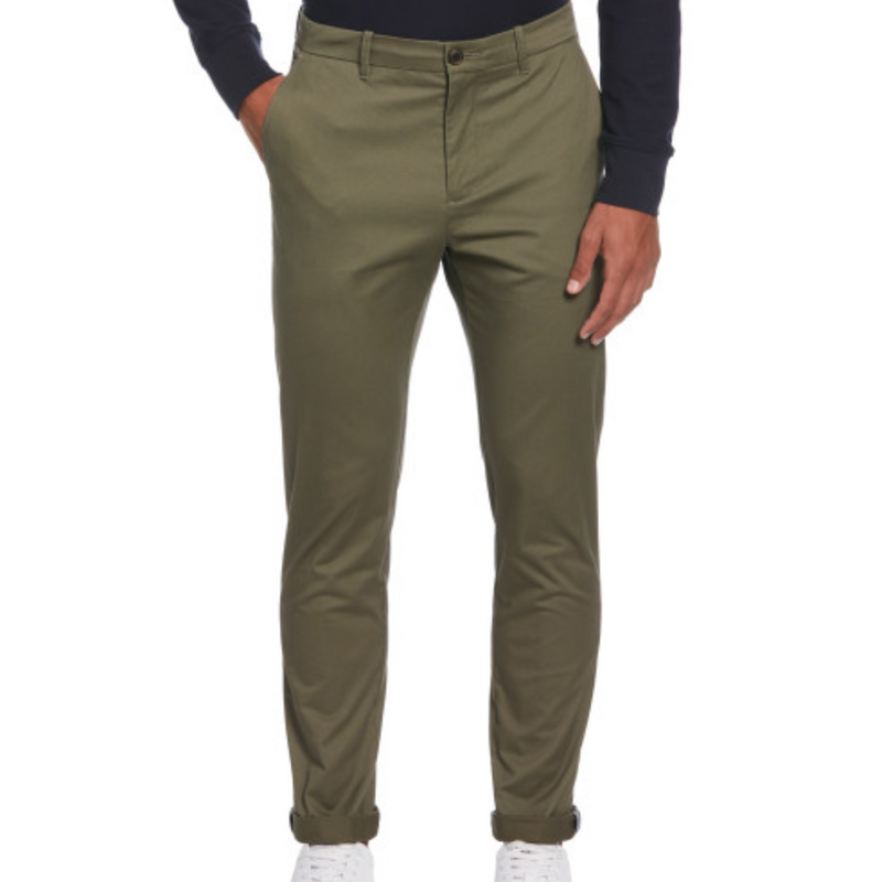 Pantalón chino básico algodón reciclado verde olivo