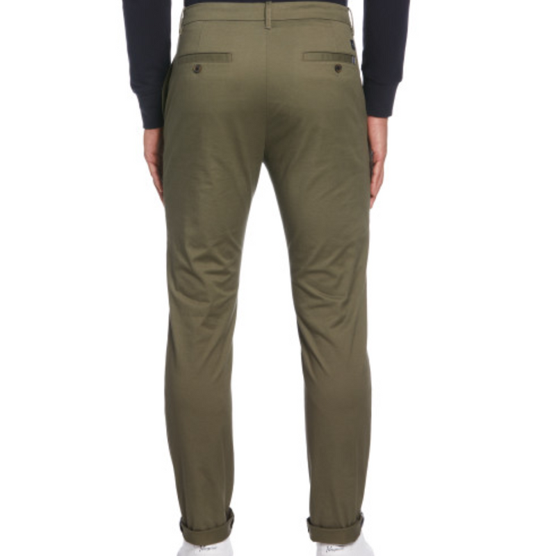 Pantalón chino básico algodón reciclado verde olivo