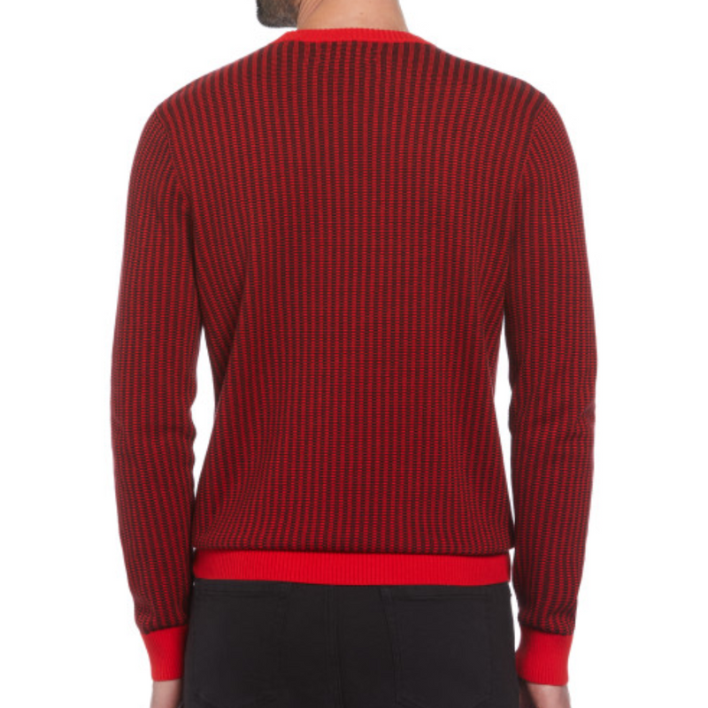 Jersey Ao jacquard tonal rojo