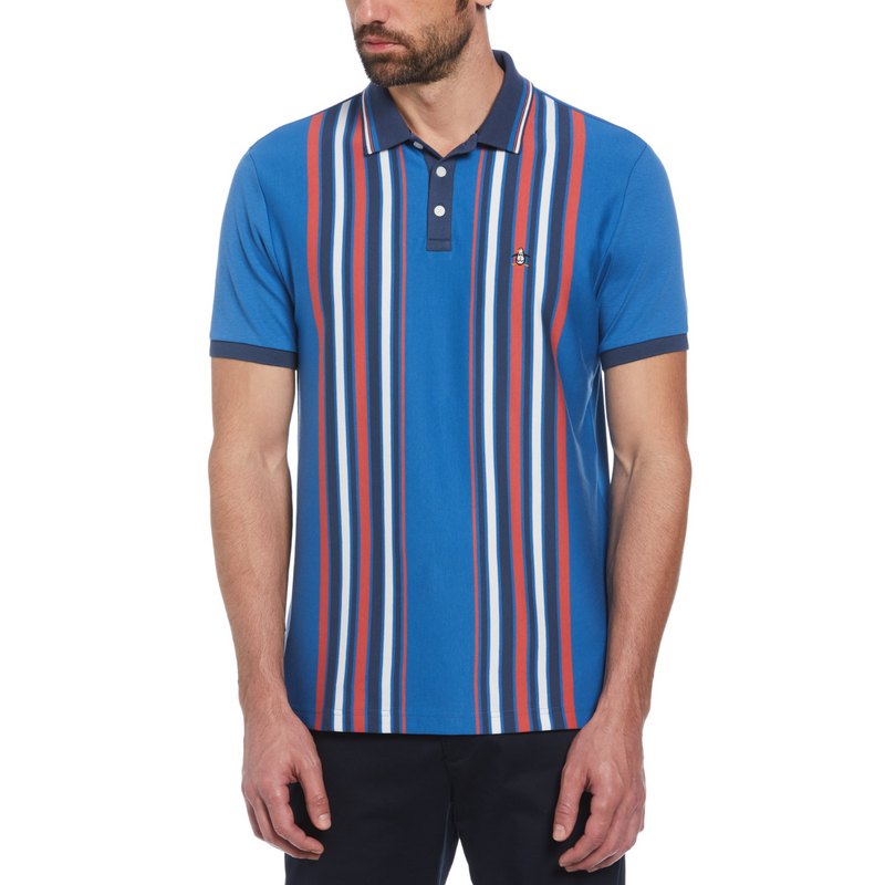 Polo Interlock bowling stripe azul