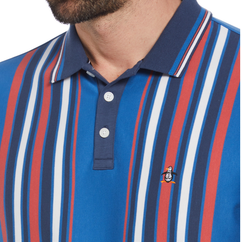 Polo Interlock bowling stripe azul