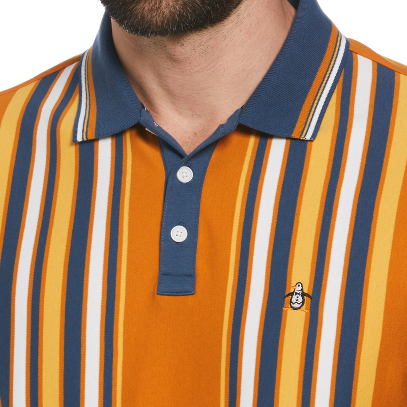 Polo Interlock bowling stripe naranja