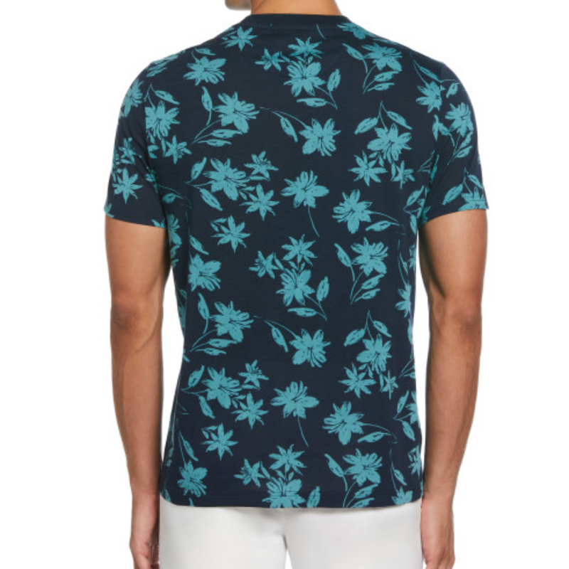 Camiseta aop floral azul marino