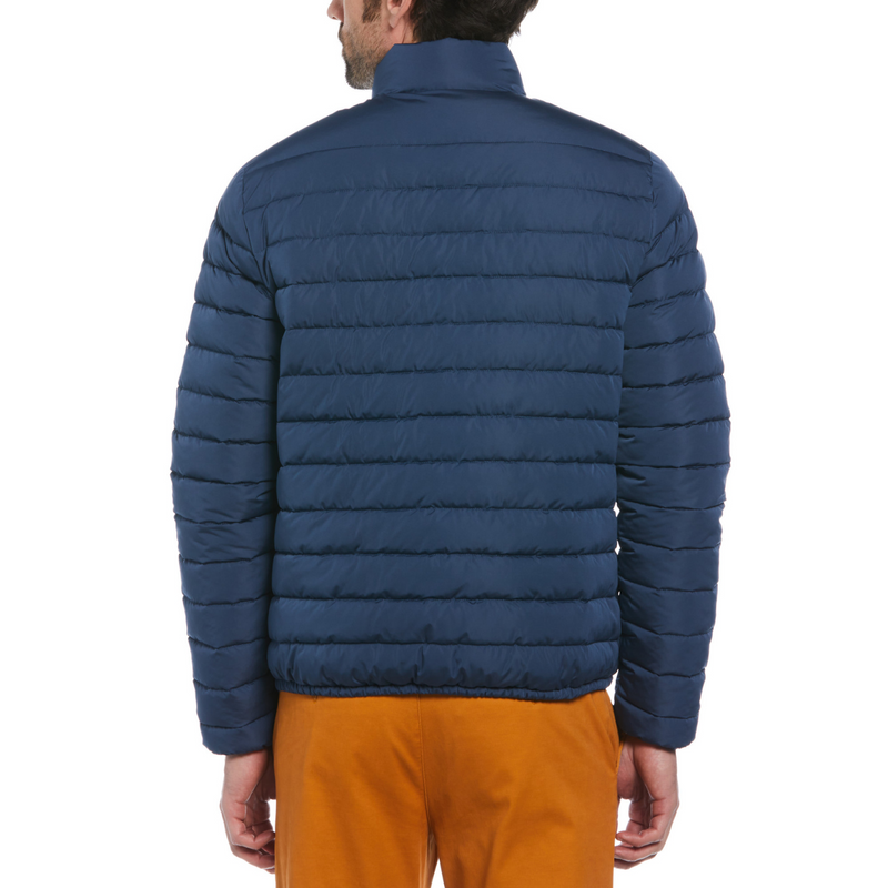 Chaqueta puffer ligera polyfill colorblock azul