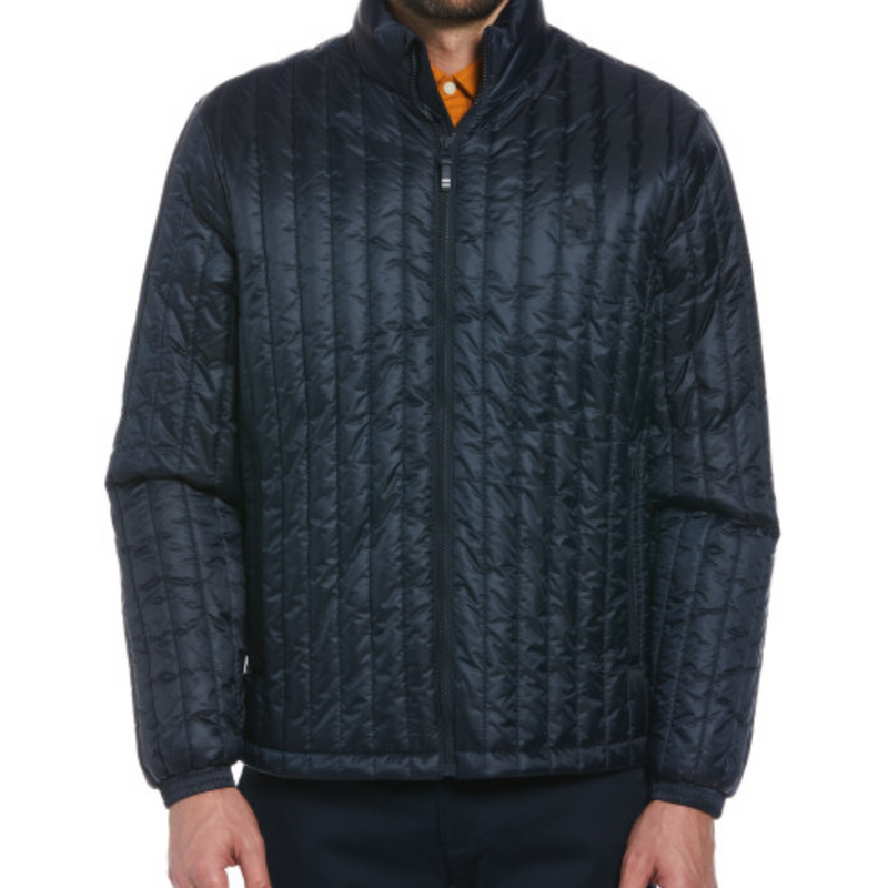 Chaqueta relleno rec acolchada vertical azul marino