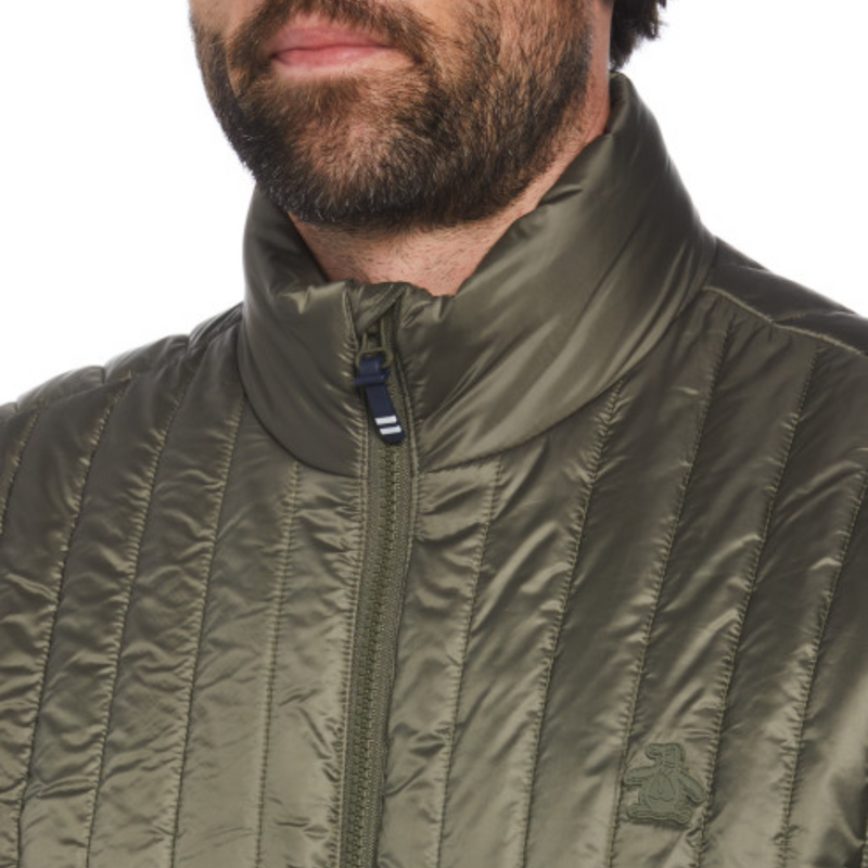 Chaqueta relleno rec acolchada vertical verde