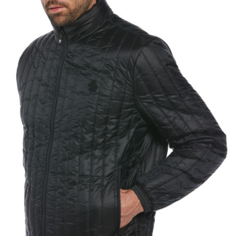 Chaqueta relleno rec acolchada vertical negro