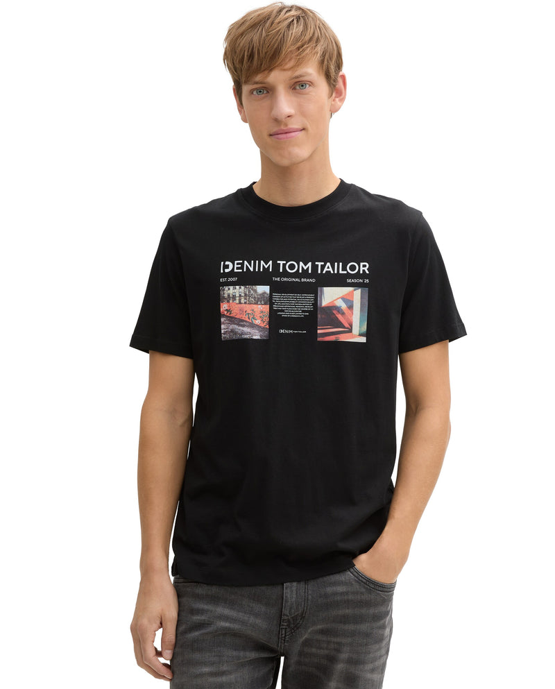 Camiseta de hombre de manga corta con estampado frontal