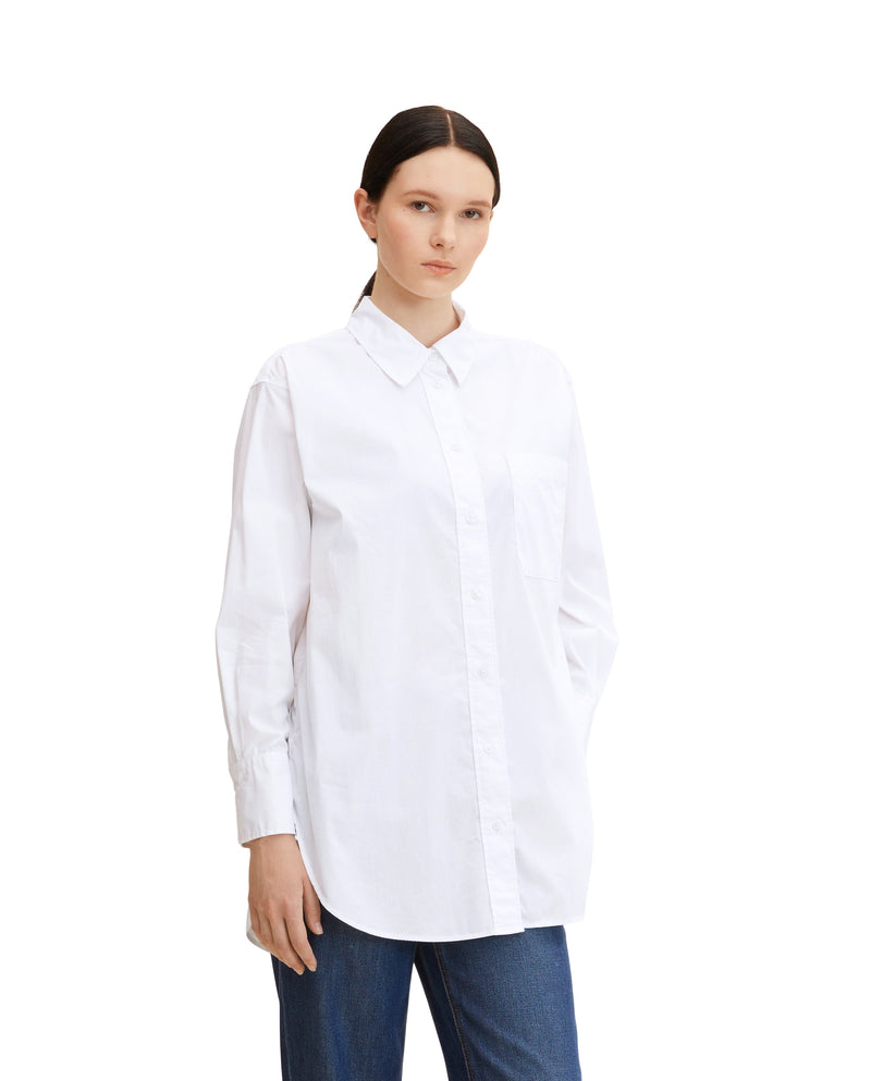 Camisa de mujer larga y oversize blanco