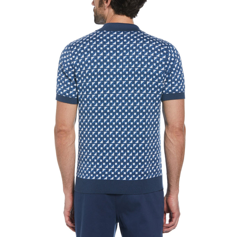 Polo Ao jacquard azul