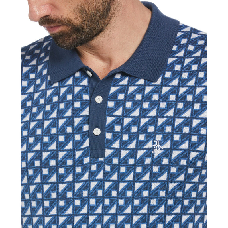 Polo Ao jacquard azul