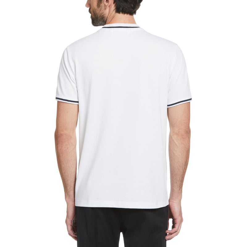 Camiseta de algodón orgánico rib tip blanco