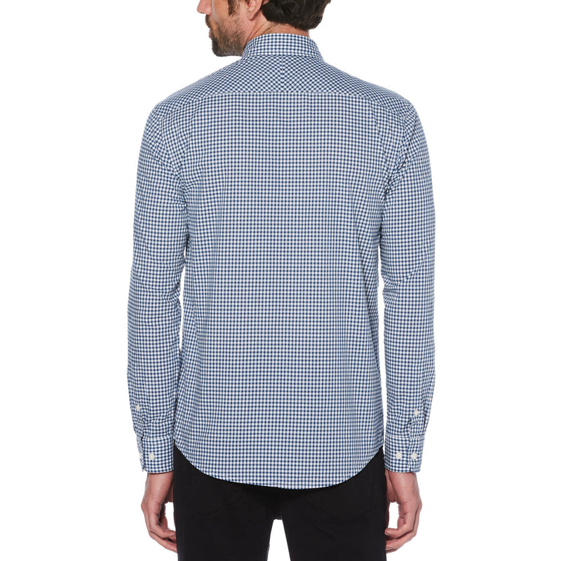 Camisa ML Gingham Stretch azul