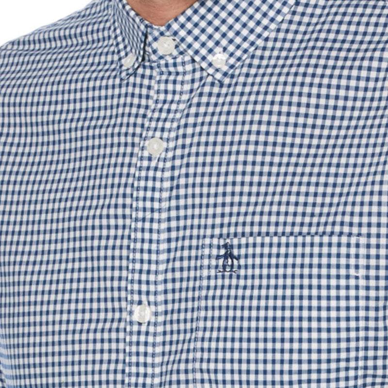 Camisa ML Gingham Stretch azul