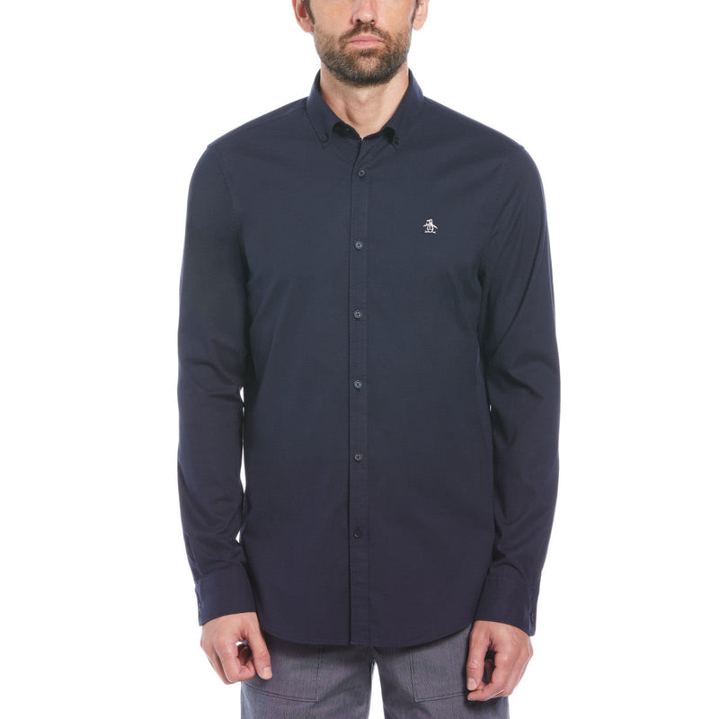 Camisa manga larga Oxford Stretch azul marino