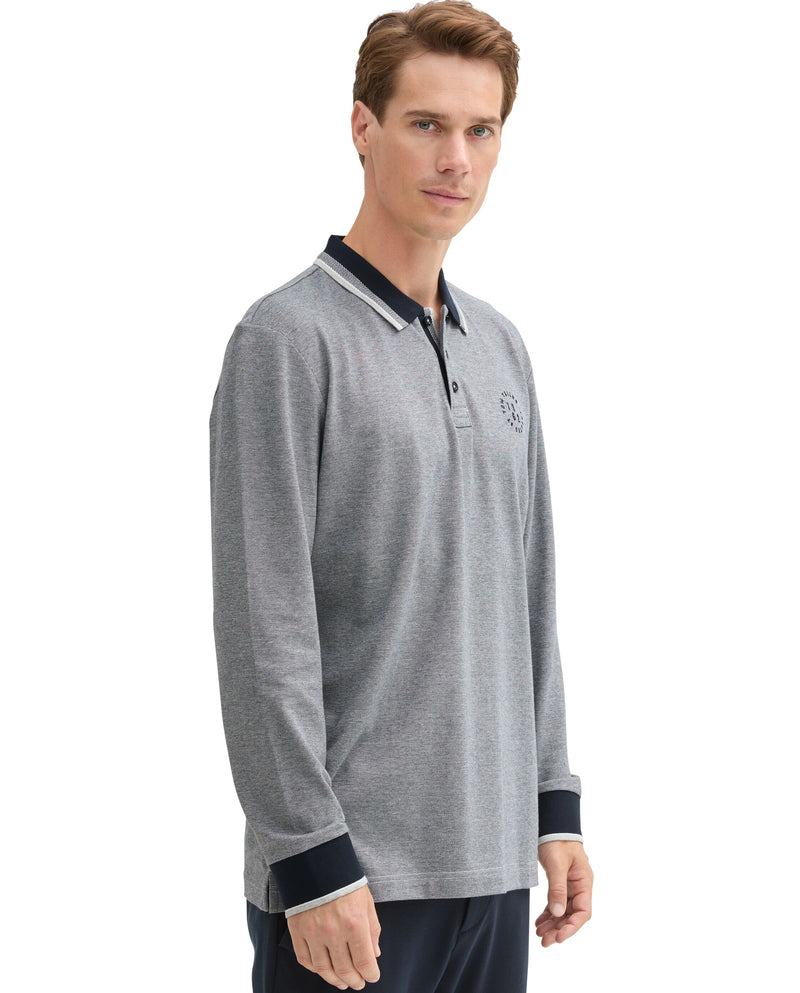 Polo de hombre con manga larga gris