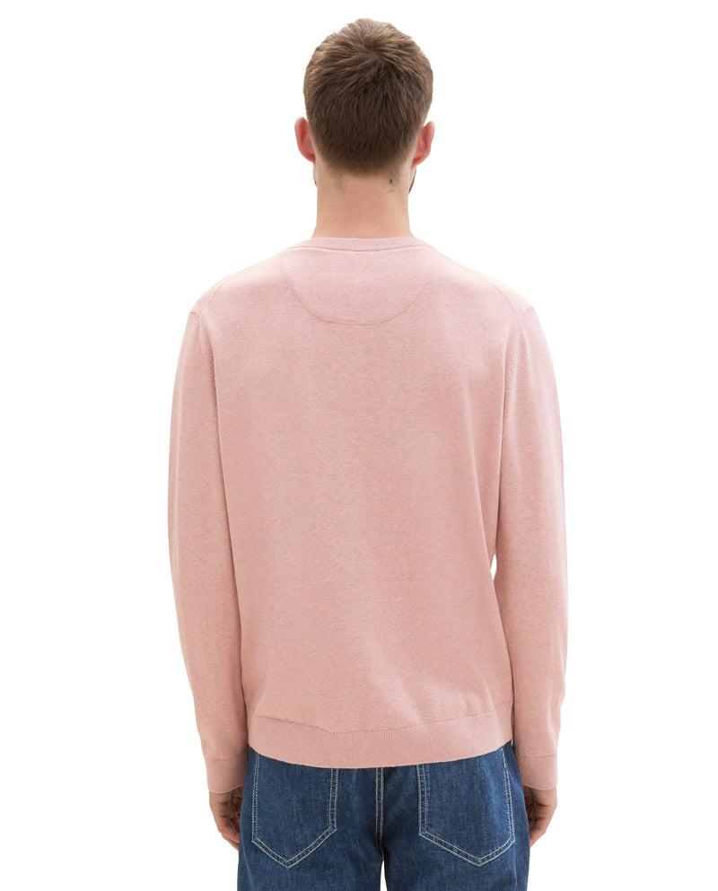 Jersey de hombre con cuello redondo rosa