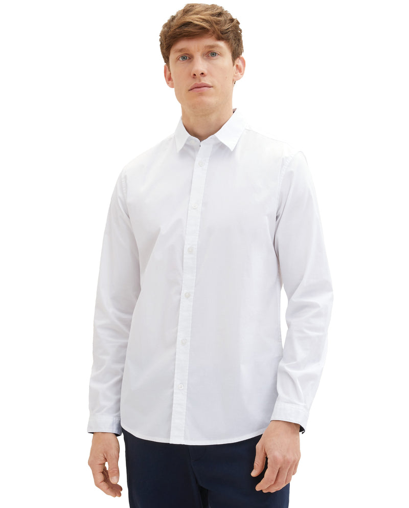 Camisa de hombre regular lisa blanco